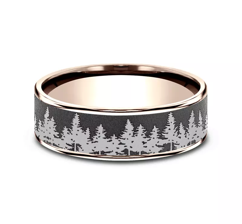 Timberline Engraved Comfort-Fit Band (7.5mm)