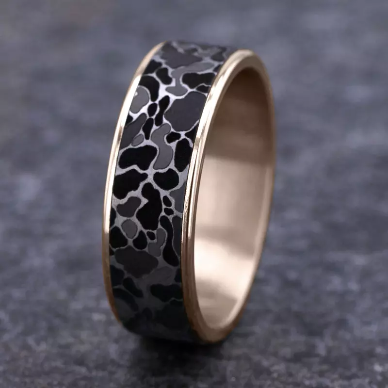 Rose Gold 14k & Tantalum Stealth Camo Two-Tone Comfort-Fit (7.5mm)