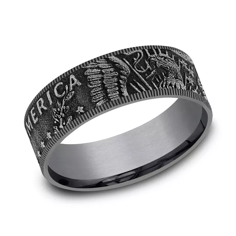 Tantalum Liberty Coin-Edge Tantalum Comfort-Fit Band (8mm)