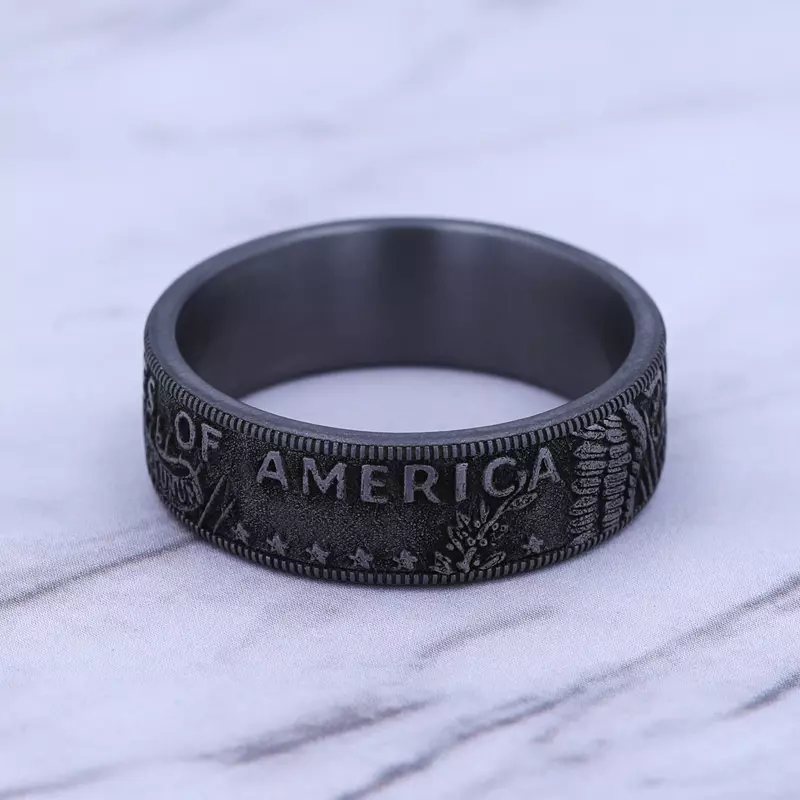 Tantalum Liberty Coin-Edge Tantalum Comfort-Fit Band (8mm)