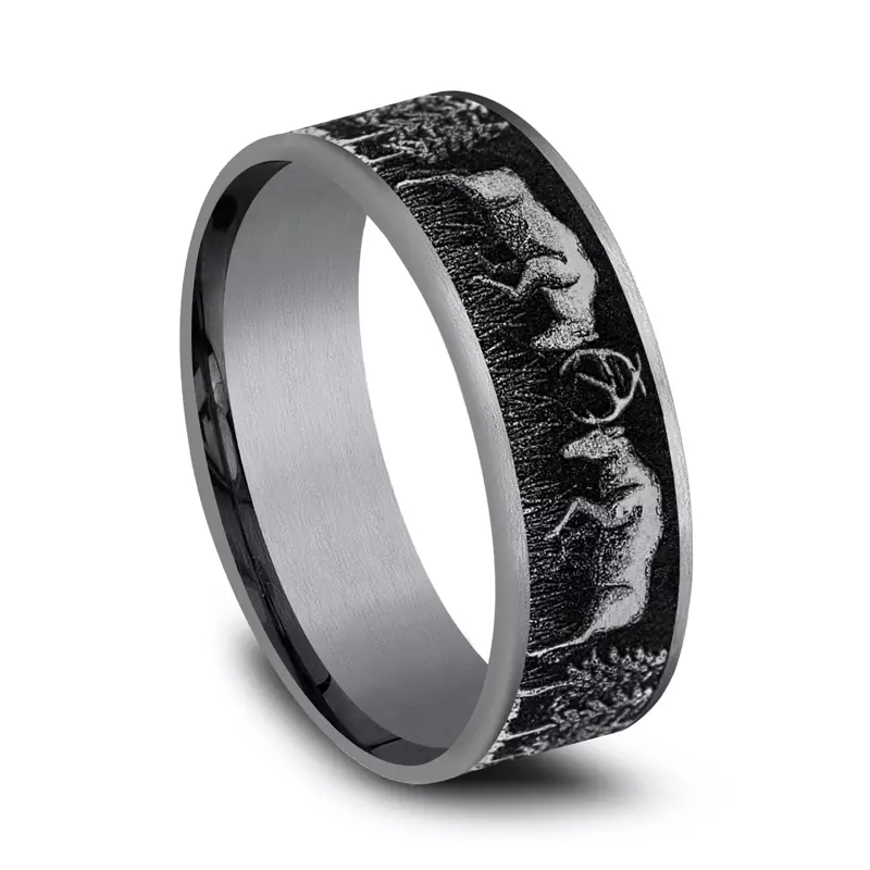 Tantalum Wildforge Two-Tone Comfort-Fit Band (7.5mm)