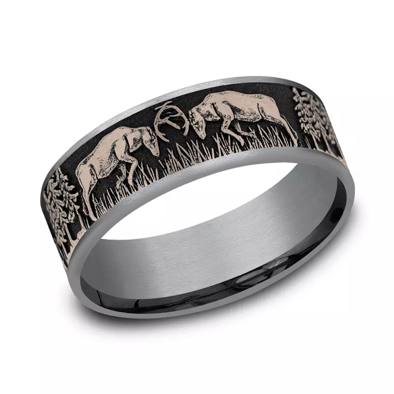 Rose Gold 14k & Tantalum Wildforge Two-Tone Comfort-Fit Band (7.5mm)