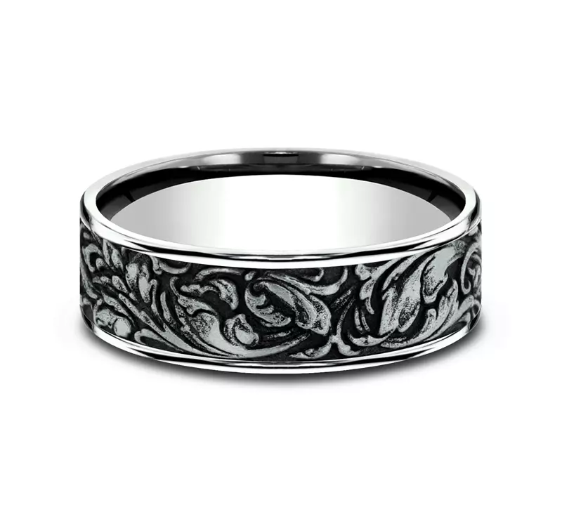 Platinum Sovereign Engraved Comfort-Fit Band (7.5mm)