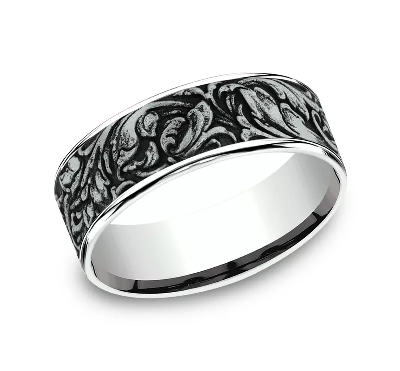 Platinum Sovereign Engraved Comfort-Fit Band (7.5mm)