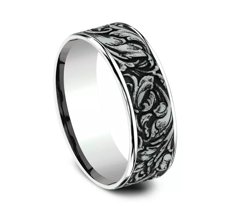 Platinum Sovereign Engraved Comfort-Fit Band (7.5mm)