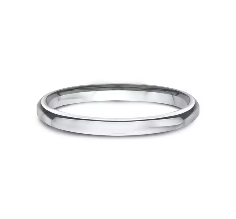 14K White Gold Euro Comfort-Fit Plain Band (2.5mm)