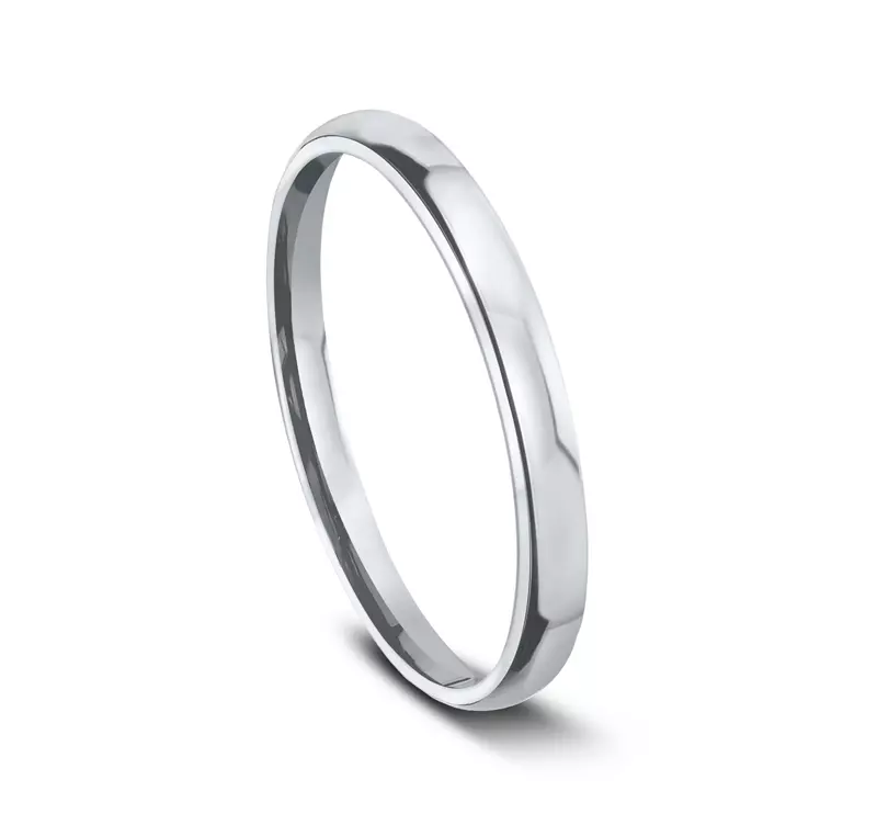 14K White Gold Euro Comfort-Fit Plain Band (2.5mm)