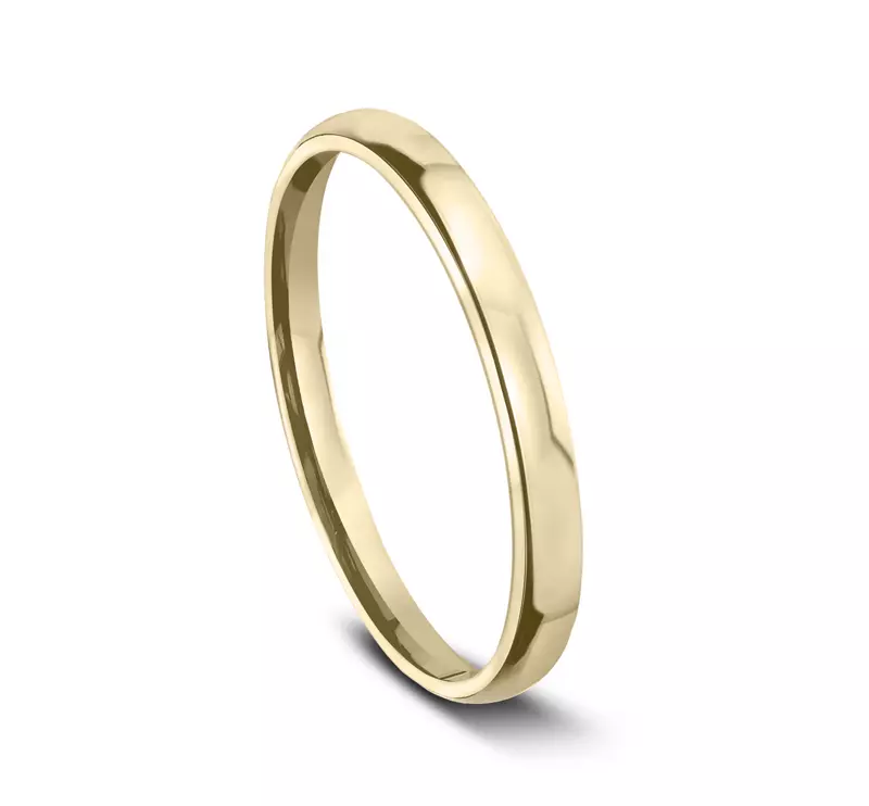14K Yellow Gold Euro Comfort-Fit Plain Band (2.5mm)