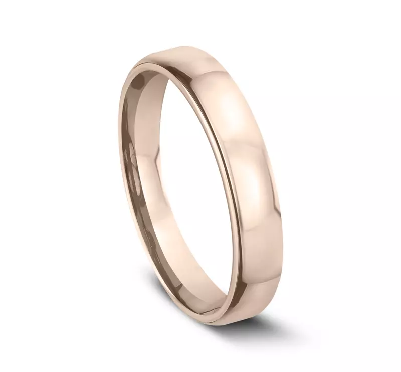 14K Rose Gold Euro Comfort-Fit Plain Band (3.5mm)