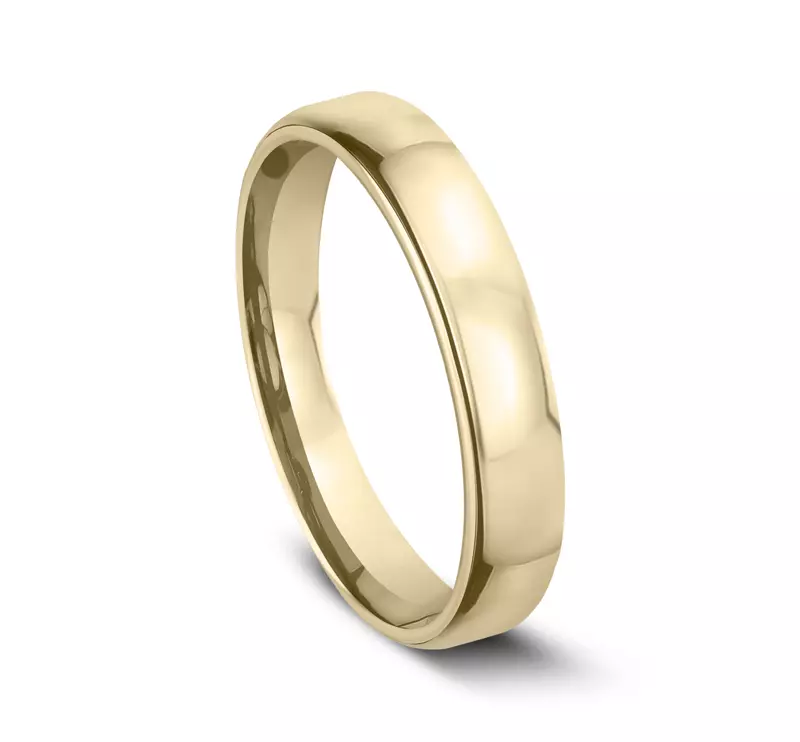 14K Yellow Gold Euro Comfort-Fit Plain Band (3.5mm)