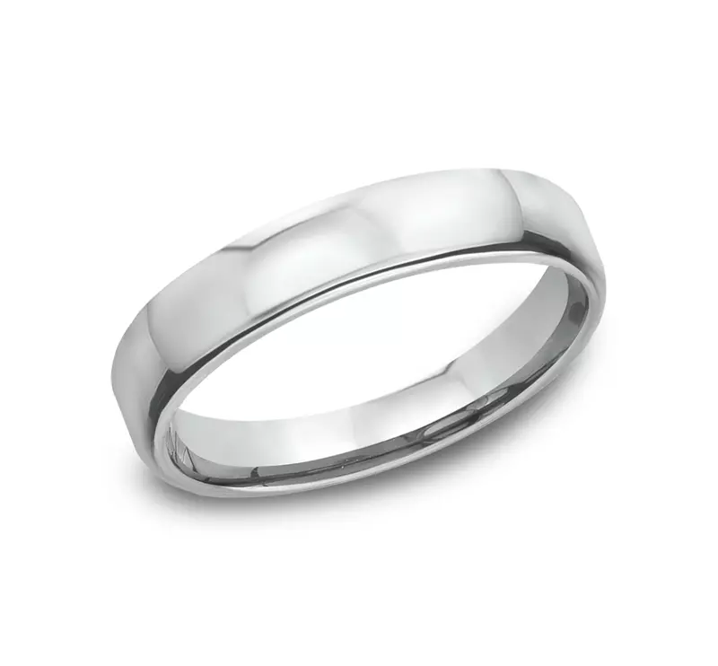 14K White Gold Euro Comfort-Fit Plain Band (4.5mm)