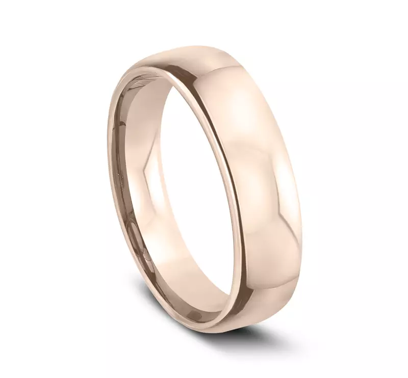 14K Rose Gold Euro Comfort-Fit Plain Band (5.5mm)