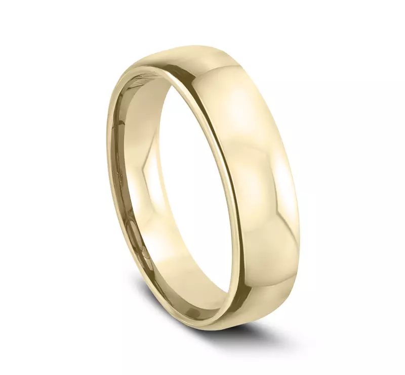 14K Yellow Gold Euro Comfort-Fit Plain Band (5.5mm)