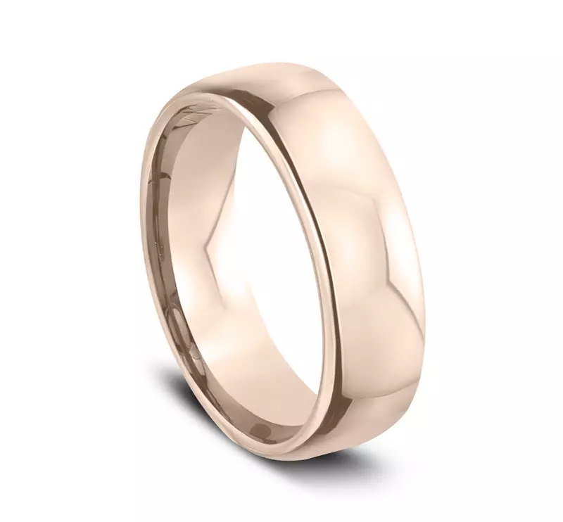 14K Rose Gold Euro Comfort-Fit Plain Band (6.5mm)