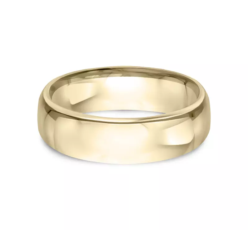 14K Yellow Gold Euro Comfort-Fit Plain Band (6.5mm)