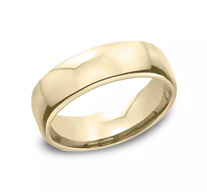 14K Yellow Gold Euro Comfort-Fit Plain Band (6.5mm)