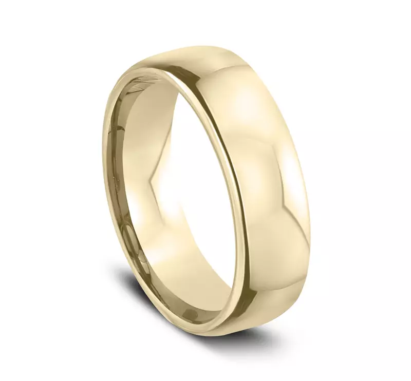 14K Yellow Gold Euro Comfort-Fit Plain Band (6.5mm)
