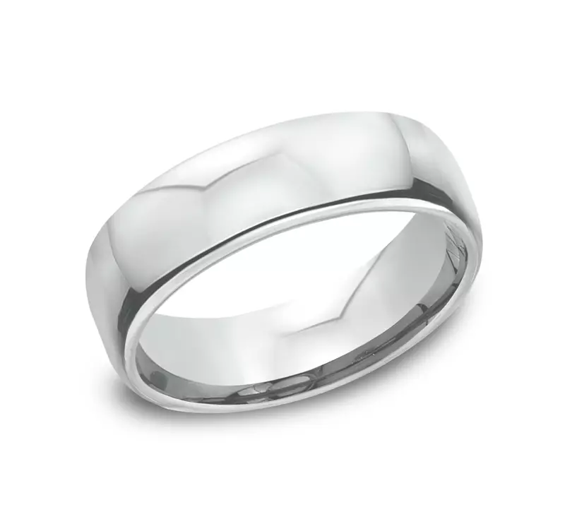 Platinum Euro Comfort-Fit Plain Band (6.5mm)