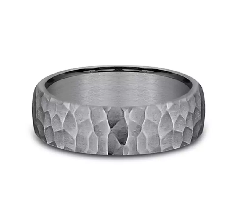 Slate Hammered Comfort-Fit Band (6.5mm)