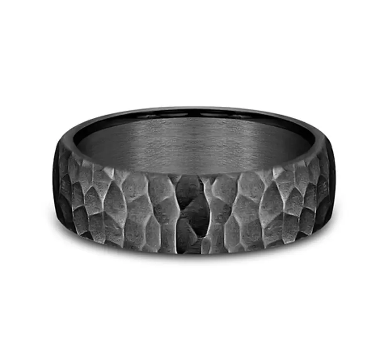 Midnight Hammered Comfort-Fit Band (6.5mm)