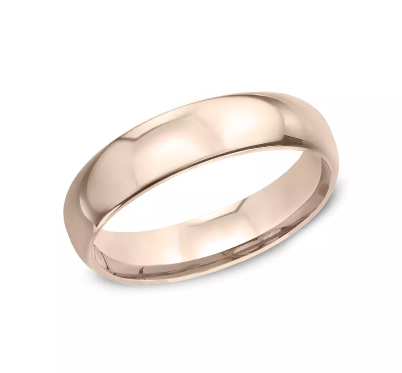 14K Rose Gold Classic Comfort-Fit Band (5mm)