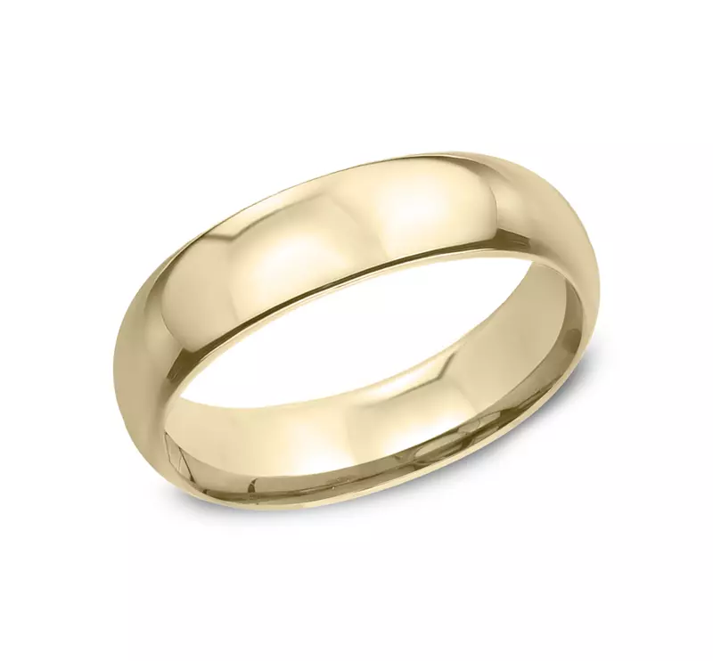 14K Yellow Gold Comfort-Fit Plain Band (6mm)