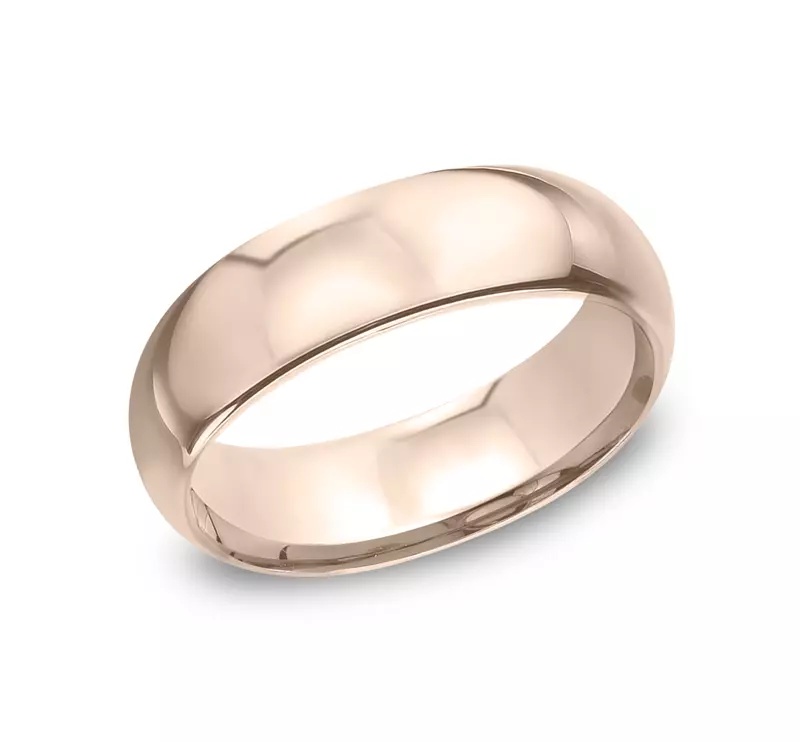 14K Rose Gold Comfort-Fit Plain Band (7mm)