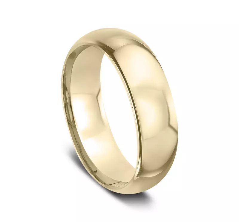 14K Yellow Gold Comfort-Fit Plain Band (7mm)
