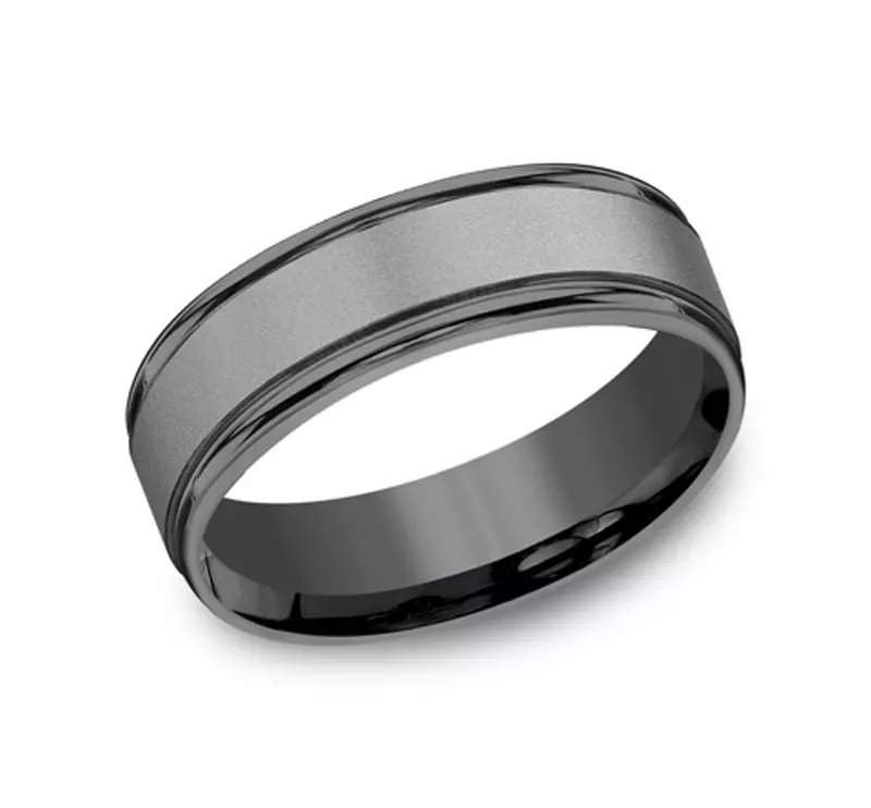 Tantalum Sandblasted Tantalum Comfort-Fit Band (7mm)