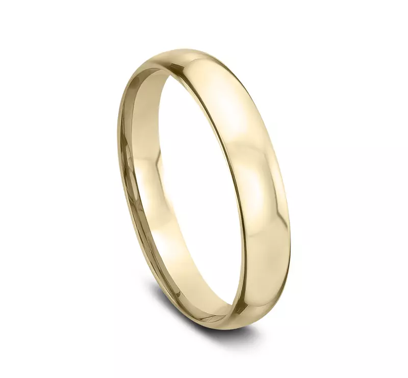 14K Yellow Gold Low Dome Comfort-Fit Polished Band (3mm)