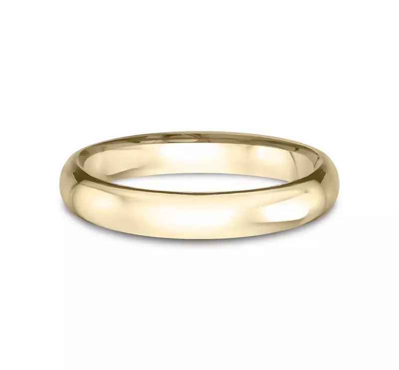 14K Yellow Gold Low Dome Comfort-Fit Polished Band (3mm)