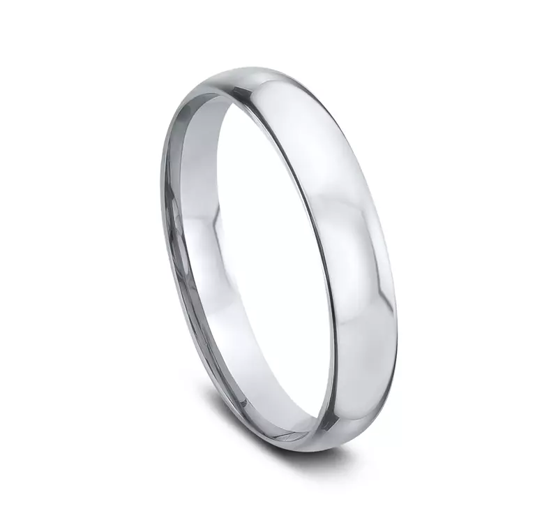Platinum Low Dome Comfort-Fit Polished Band (3mm)