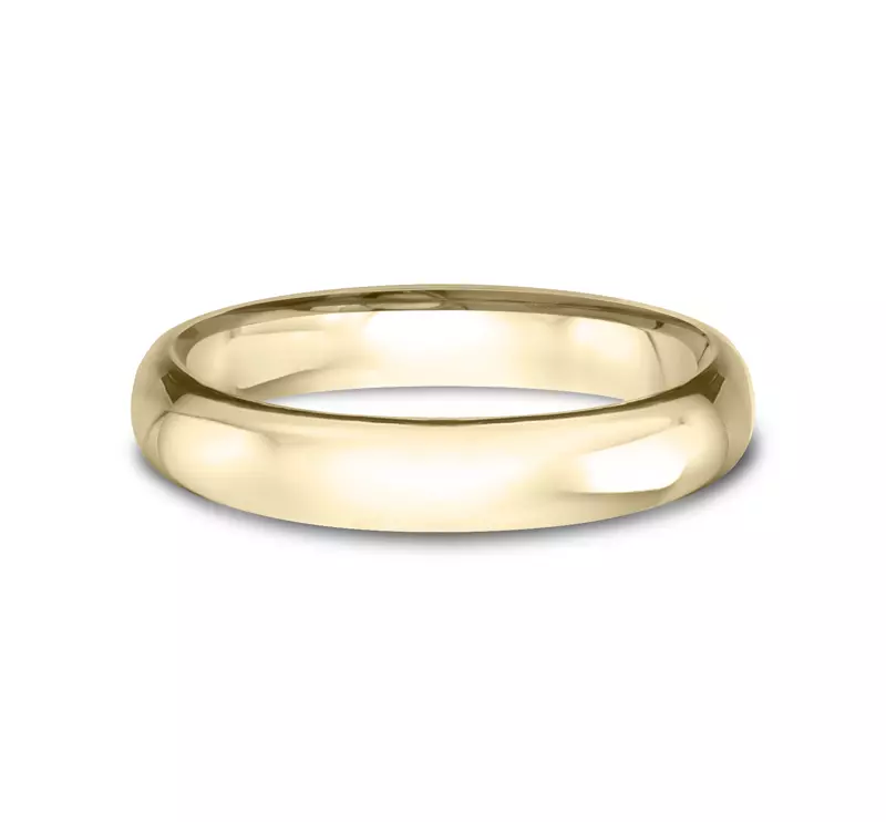 14K Yellow Gold Low Dome Comfort-Fit Polished Band (4mm)