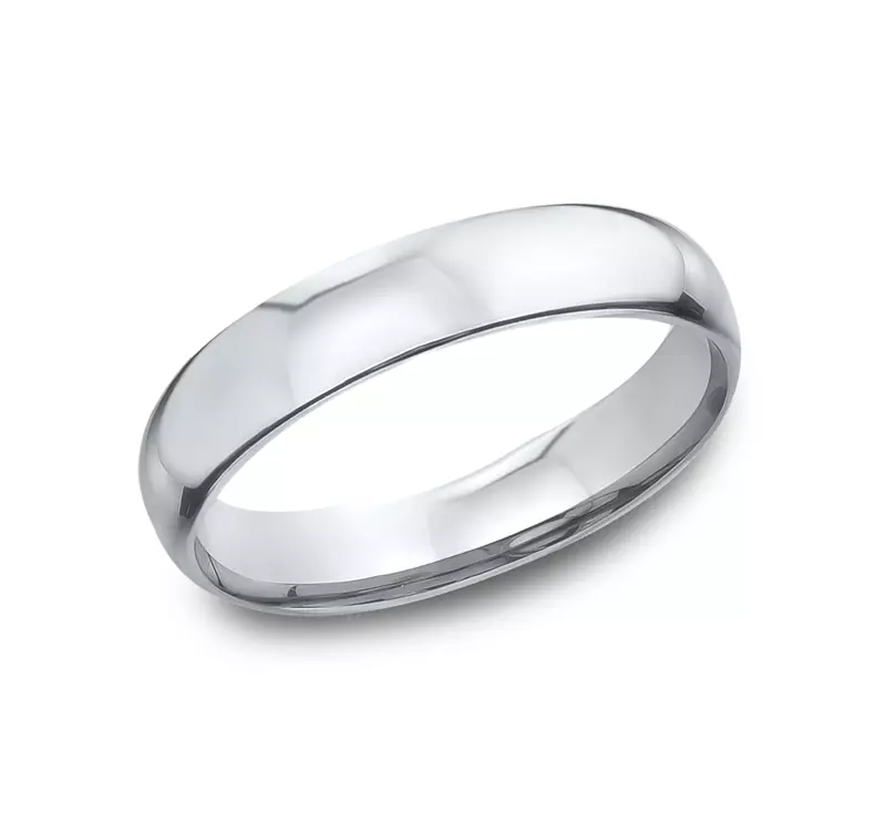 Platinum Low Dome Comfort-Fit Polished Band (4mm)