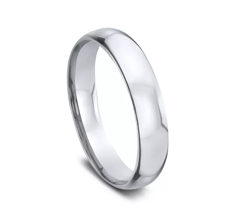 Platinum Low Dome Comfort-Fit Polished Band (4mm)