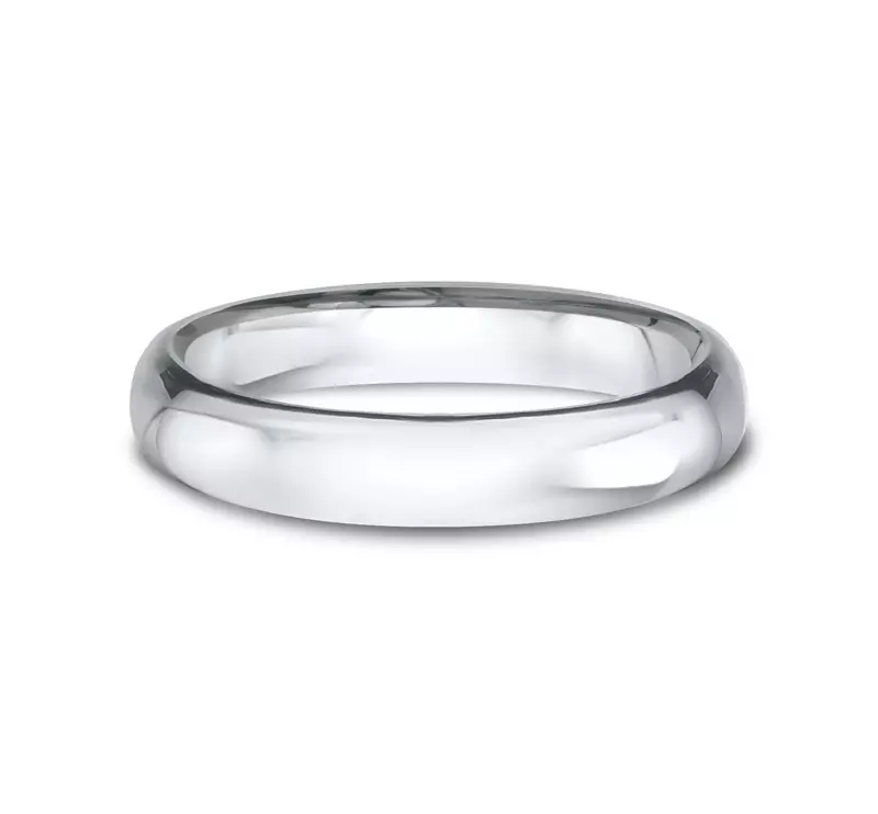 Platinum Low Dome Comfort-Fit Polished Band (4mm)