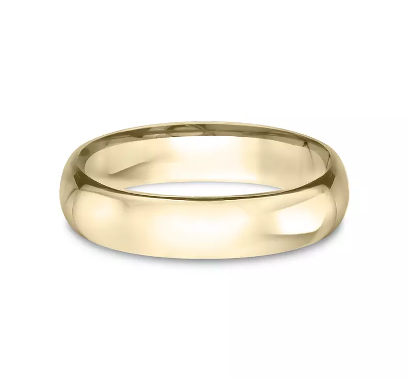 14K Yellow Gold Low Dome Comfort-Fit Polished Band (5mm)