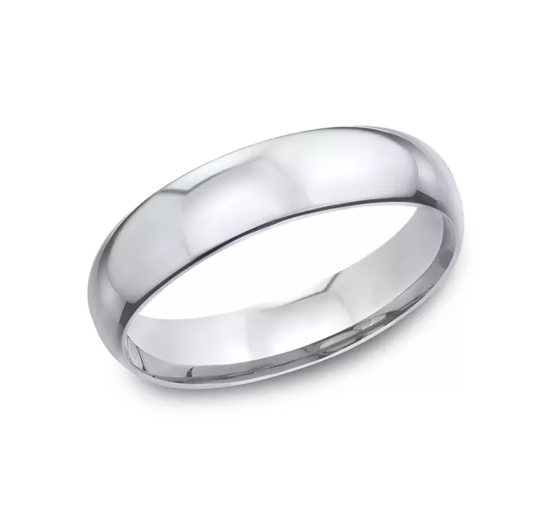 Platinum Low Dome Comfort-Fit Polished Band (5mm)
