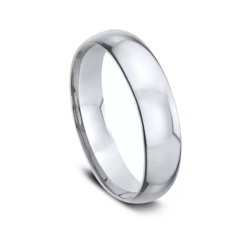 Platinum Low Dome Comfort-Fit Polished Band (5mm)