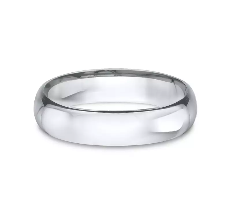 Platinum Low Dome Comfort-Fit Polished Band (5mm)