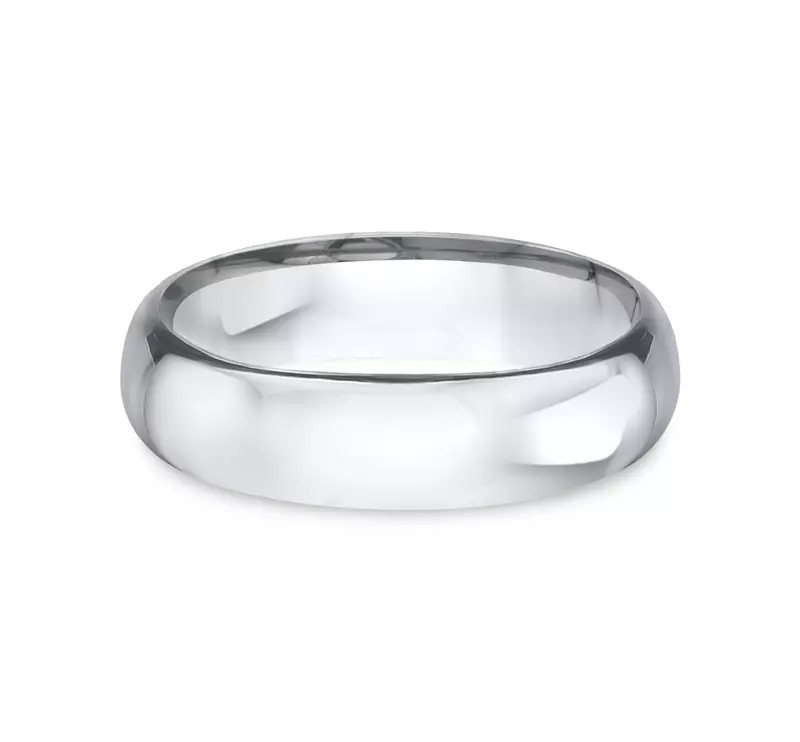 Platinum Low Dome Comfort-Fit Polished Band (6mm)