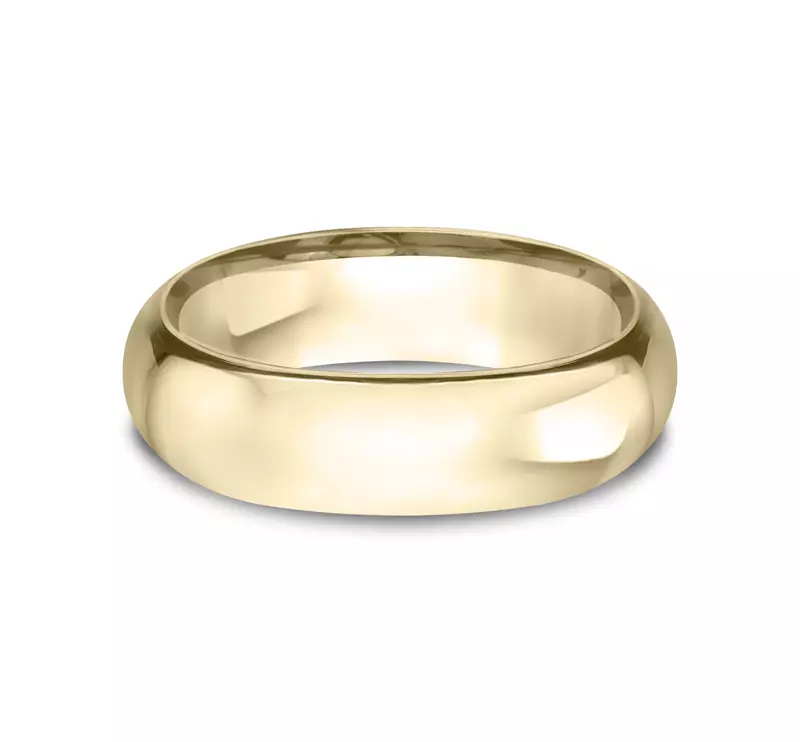 14K Yellow Gold Low Dome Comfort-Fit Polished Band (7mm)