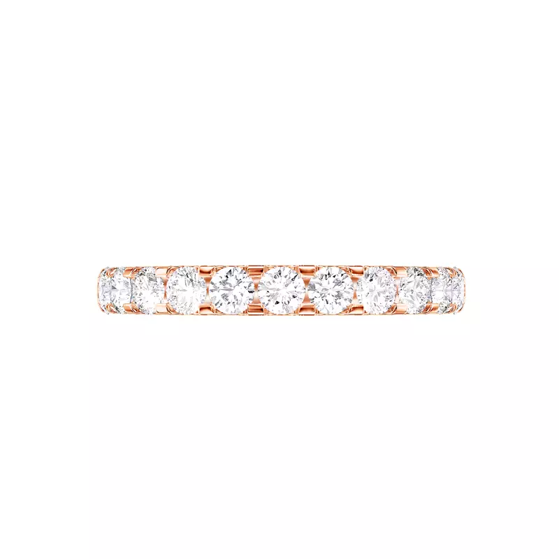 14K Rose Gold U-Prong Lab Diamond Band (.75 ct. tw.)