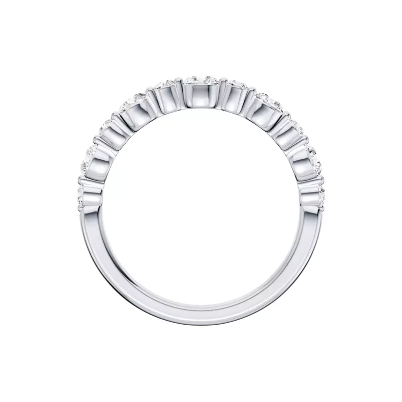 14K White Gold Classic Alternating-Sized Lab Diamond Band (0.75 ct. tw.)