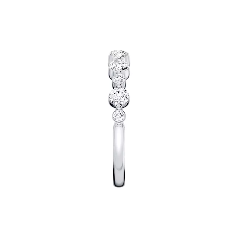 14K White Gold Classic Alternating-Sized Lab Diamond Band (0.75 ct. tw.)
