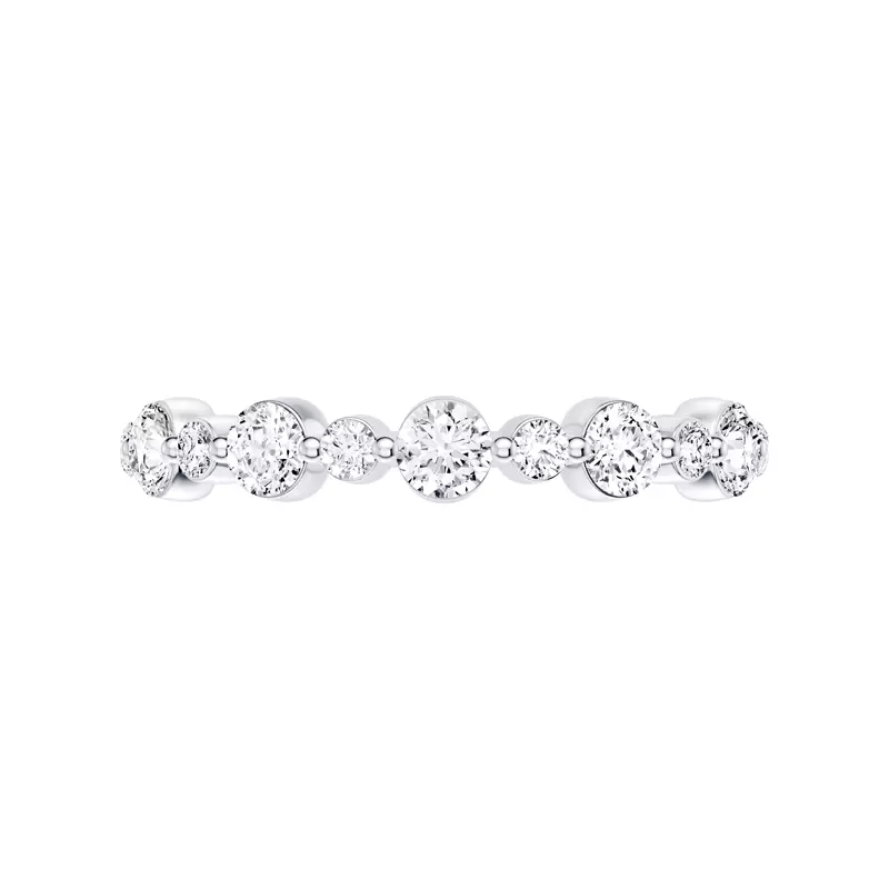 14K White Gold Classic Alternating-Sized Diamond Band (0.75 ct. tw.)