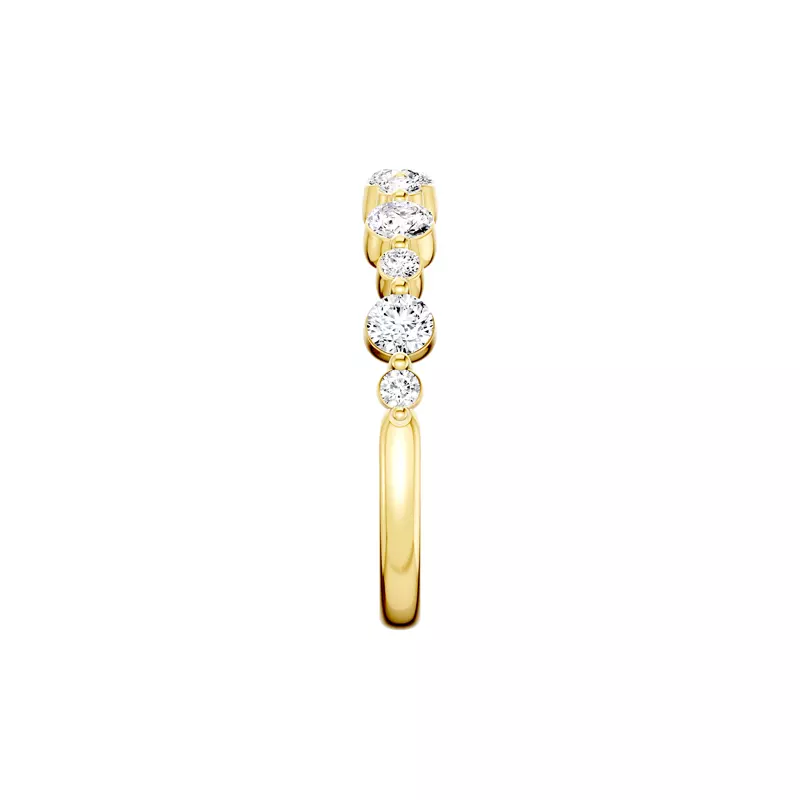14K Yellow Gold Classic Alternating-Sized Diamond Band (0.75 ct. tw.)
