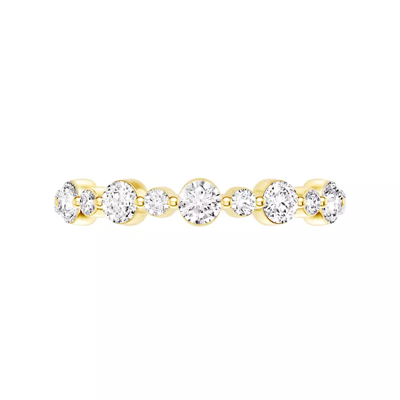 14K Yellow Gold Classic Alternating-Sized Diamond Band (0.75 ct. tw.)