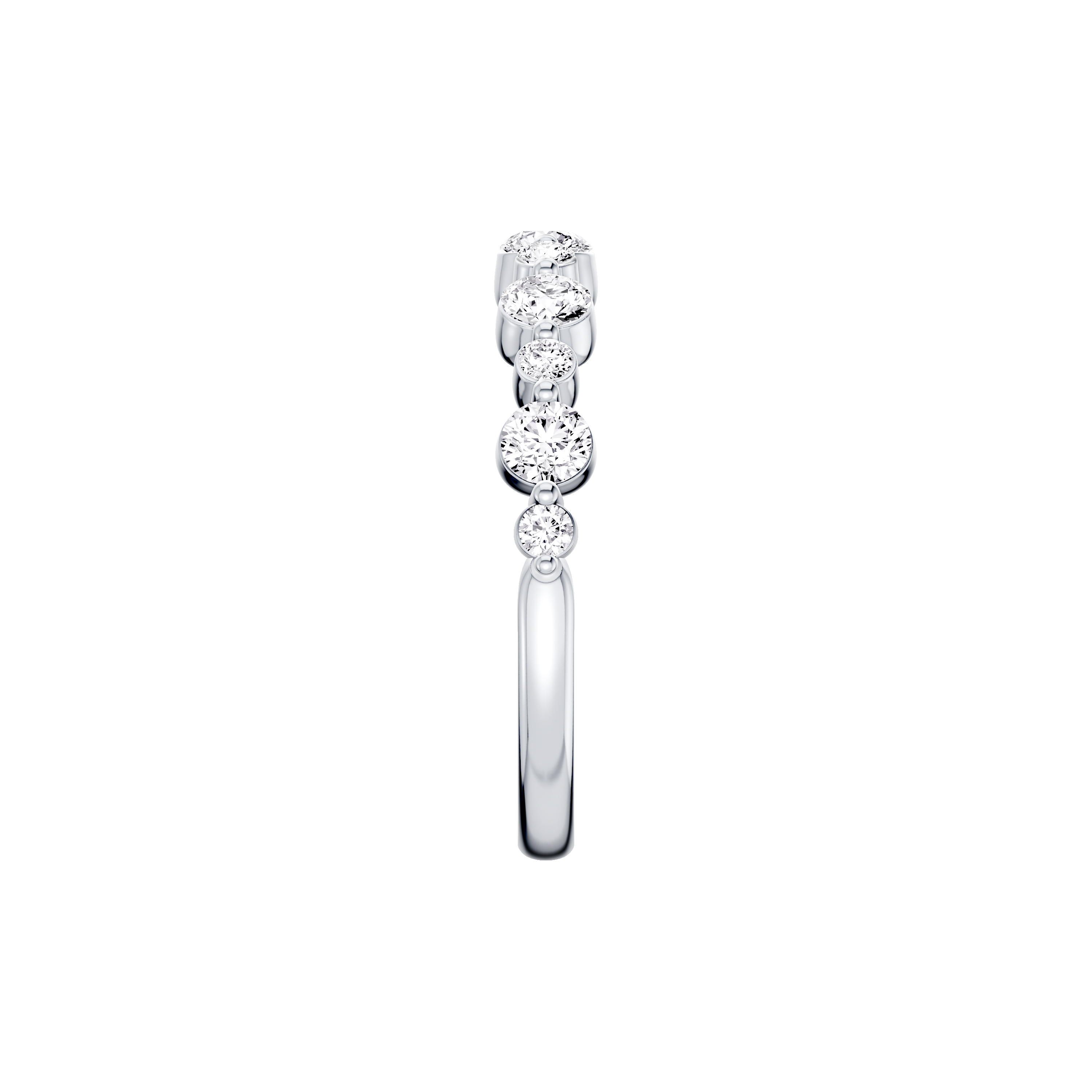 18K White Gold Classic Alternating-Sized Lab Diamond Band (0.75 ct. tw.)