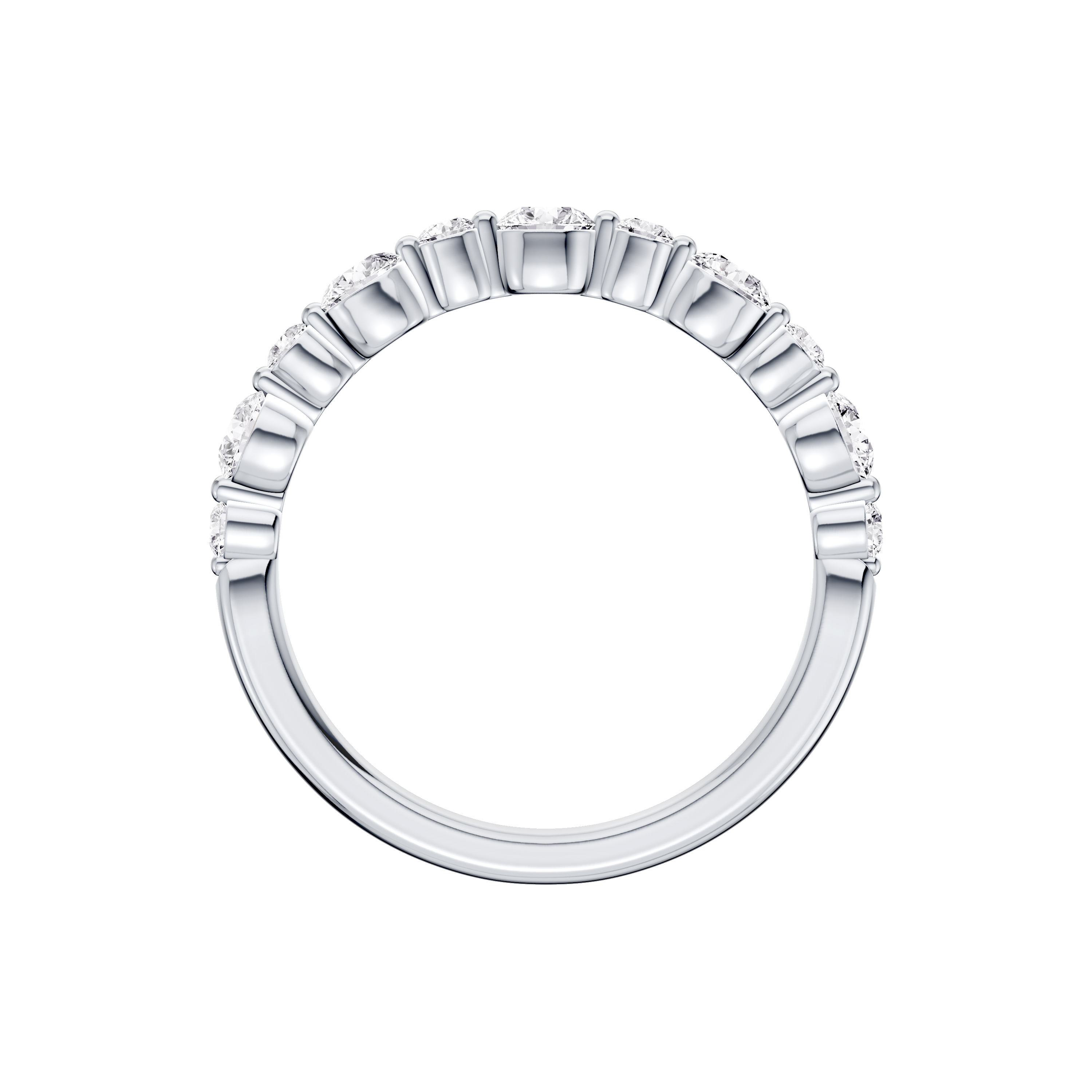 18K White Gold Classic Alternating-Sized Diamond Band (0.75 ct. tw.)